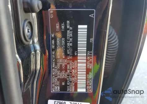 2019 Toyota Sequoia Sr5 from USA, damaged, VIN 5TDBY5G18KS168868